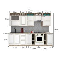 Bucatarie LEEA ART FRONT MDF OLDER 300B K002 / decor 227